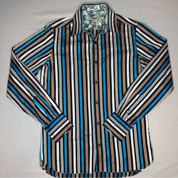 Ted Baker Striped Sateen Finish 100% Cotton Button Down Shirt | Size 2 (S) - Picture 8 of 11